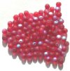 50 6mm Transparent Matte Red AB Round Beads